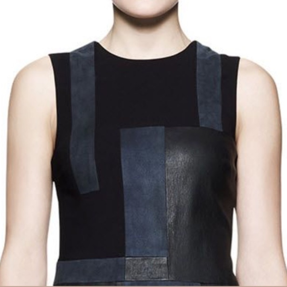 A.L.C Cold Leather Patchwork Dress - image 3